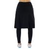 Women Fleece Skirts Zipper Leggings,Knee Length Skirts Leggings Thermal&Winter Skirted Capris Skorts Zipper Pockets(Black Full Length 4XL) view 3