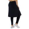 Women Fleece Skirts Zipper Leggings,Knee Length Skirts Leggings Thermal&Winter Skirted Capris Skorts Zipper Pockets(Black Full Length 4XL) view 4