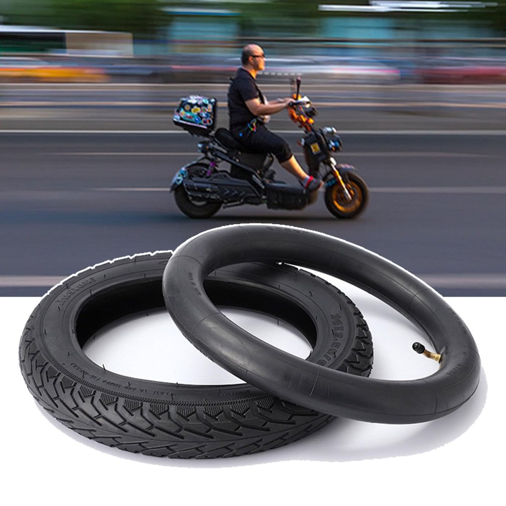 14x2.50 Bike Tire Set, 14x2.50 64-254 Inner and Outer Tires, 2.50-10 Dirt Bike Tire Street Neumtico, 60/100-10 Thickened Tires, 36 P.S.I. Max Load 330 Lbs 45 P.S.I