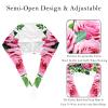 2 Pieces Scrub Caps Women Ponytail Scrub Cap Surgical Caps for Kitchen Watercolor Rose Flowers Leaves Peony view 3