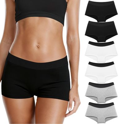 Geyuwoz Womens Underwear Boxer Shorts for Women Cotton Boy Shorts Ladies Full Coverage Panties BWG-L-6