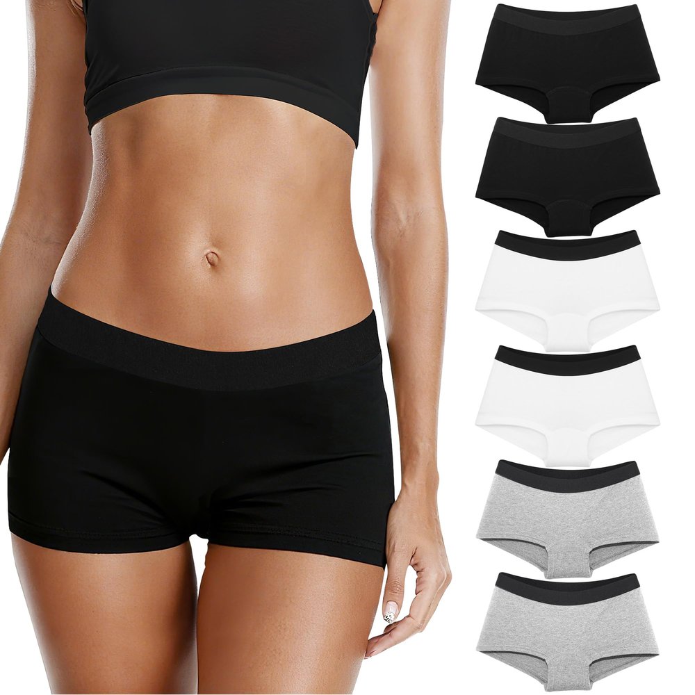 Geyuwoz Womens Underwear Boxer Shorts for Women Cotton Boy Shorts Ladies Full Coverage Panties BWG-L-6