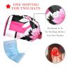 2 Pieces Scrub Caps Women Scrub Cap Surgical Scrub Cap for Kitchen Striped Peony Flowers Plant Leaves Multicoloured view 2