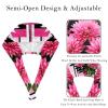 2 Pieces Scrub Caps Women Scrub Cap Surgical Scrub Cap for Kitchen Striped Peony Flowers Plant Leaves Multicoloured view 3