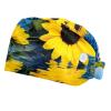 2 Pieces Scrub Caps Women Scrub Caps Women Ponytail Surgeon Caps for Nurse Flowers Bouquet Hydrangeas River Multicoloured view 1