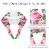 2 Pieces Scrub Caps Women Dental Scrub Caps Surgical Caps for Kitchen Watercolor Rose Leaves Peony Flowers view 3