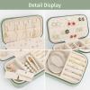 DesignSter Travel Jewelry Box, PU Leather Portable Jewelry Case, Small Jewelry Boxes for Gifts, Travel Jewelry Organizer for Women Rings Earrings Necklaces Bracelets (Avocado Green) view 3