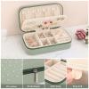 DesignSter Travel Jewelry Box, PU Leather Portable Jewelry Case, Small Jewelry Boxes for Gifts, Travel Jewelry Organizer for Women Rings Earrings Necklaces Bracelets (Avocado Green) view 4