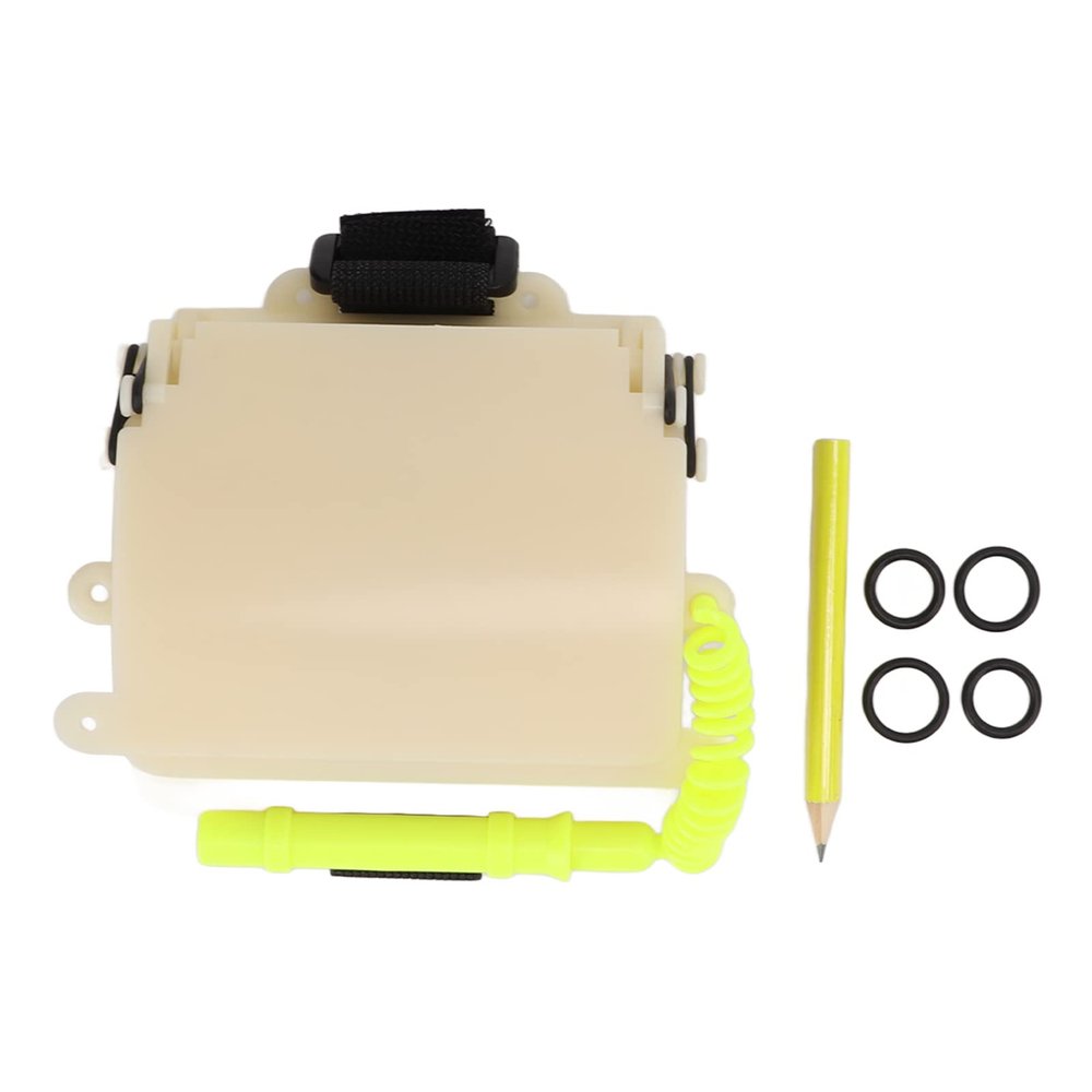Senrusa 3 Panels Wrist Writing Dive Slate with Pencil Scuba Diving Wrist Slate Underwater Communication Tools (UW-193N Luminous)