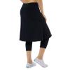Xioker Women Fleece Skirts with 3/4 Leggings,Knee Length Skirts Leggings Thermal&Winter Skirted Capris Skorts with Pockets(Black XS) view 4