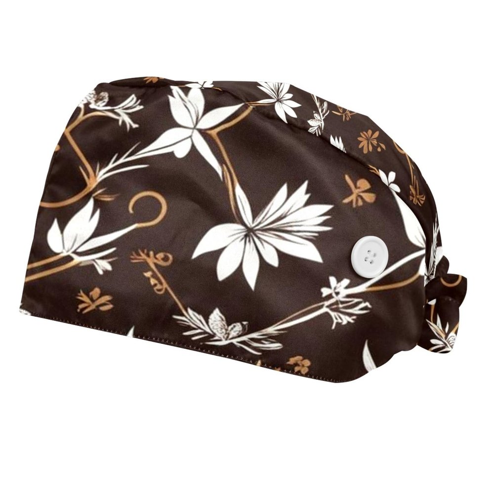 2 Pieces Scrub Caps Women Men's Scrub Cap Surgical Cap for Beauty Salon Wallpaper Shades Carpet Pattern Multicoloured
