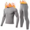 gagli Thermal Underwear Set for Men Long Johns with Fleece Lined Warm Base Layer Top Bottom Set for Cold Weather (Grey, XL) view 1