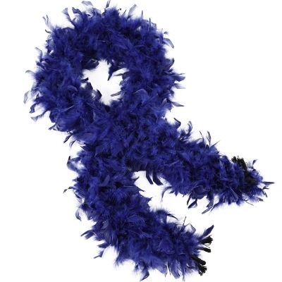 THARAHT Navy Chandelle Turkey Feather Boa 2 Yards 40g for DIY Craft Home Dancing Wedding Mardi Gras Party Halloween Costume Decoration Feather Boa