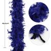 THARAHT Navy Chandelle Turkey Feather Boa 2 Yards 40g for DIY Craft Home Dancing Wedding Mardi Gras Party Halloween Costume Decoration Feather Boa view 2