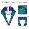 2 Pieces Scrub Caps Women Ponytail Scrub Cap Surgical Caps for Beauty Salon Floral Cicle Shapes Mandala Multicoloured view 3