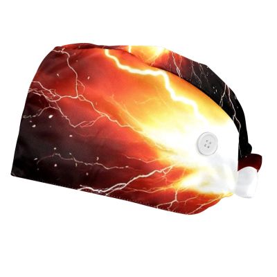 2 Pieces Scrub Caps Women Scrub Cap Scrub Caps Men for The Surgeon Thunder Shine Multicoloured