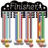 CREATCABIN Finisher Sport Medal Hanger Iron Medal Holder Display Wall Mounted Badge Ribbon Exhibition Rack 3 Lines Separate Hooks for Basketball Football Running Athlete Winners 15.7x5.9in view 1