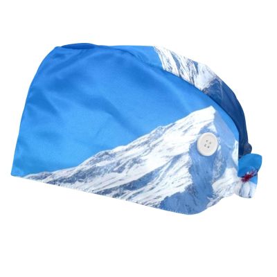2 Pieces Scrub Caps Women Scrub Cap Scrub Caps Surgical Women for Home Sky Mount Fuji Cherry Flowers