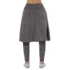 Women Fleece Skirts Zipper Leggings,Knee Length Skirts Leggings Thermal&Winter Skirted Capris Skorts Zipper Pockets(Khaki Full Length S) view 3