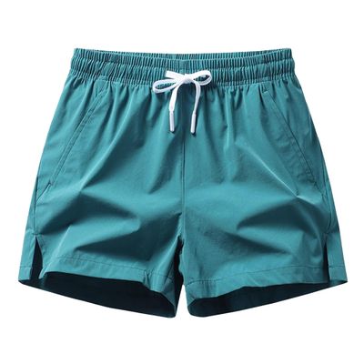 QOAAIE Men's Solid Color Athletic Running Shorts Elastic Waist Summer Beach Shorts Loose Fit Outdoor Sports Shorts (Cyan,3X-Large)