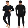 gagli Thermal Underwear Set for Men Long Johns with Fleece Lined Warm Base Layer Top Bottom Set for Cold Weather (Black, L) view 2