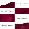 Ekouaer Women Plus Size Thermal Underwear Set SoftLong Johns Sets Light Fleece Lined Base Layer Top & Bottom Pajama Set Wine Red 16W view 3
