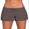 Aleumdr 3" Swim Shorts for Women Sports Tankini Bottom Shorts with Side Split Waistband for Surfing Sail Summer Beach Swimwear Brown Medium view 1