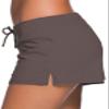 Aleumdr 3" Swim Shorts for Women Sports Tankini Bottom Shorts with Side Split Waistband for Surfing Sail Summer Beach Swimwear Brown Medium view 4