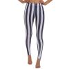 OBEEII Womens Black White Striped Legging Pants High Waist Vertical Striped Tights Halloween Fancy Dress Costume Black+White XXL view 1