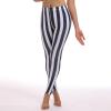 OBEEII Womens Black White Striped Legging Pants High Waist Vertical Striped Tights Halloween Fancy Dress Costume Black+White XXL view 2