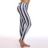 OBEEII Womens Black White Striped Legging Pants High Waist Vertical Striped Tights Halloween Fancy Dress Costume Black+White XXL view 3