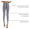 OBEEII Womens Black White Striped Legging Pants High Waist Vertical Striped Tights Halloween Fancy Dress Costume Black+White XXL view 4
