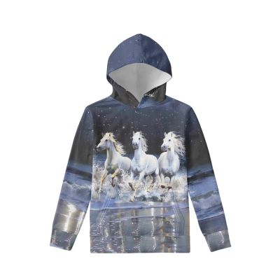 WELLFLYHOM Wild Horse Shirt Fashion Hoodies for Girls 14-16 Kids Boy Graphic Sweatshirt Long Sleeve Hoodie with Front Pocket Fall Outfits Athletic Hooded Sweater Shirts Workout Jumpers
