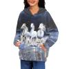 WELLFLYHOM Wild Horse Shirt Fashion Hoodies for Girls 14-16 Kids Boy Graphic Sweatshirt Long Sleeve Hoodie with Front Pocket Fall Outfits Athletic Hooded Sweater Shirts Workout Jumpers view 4