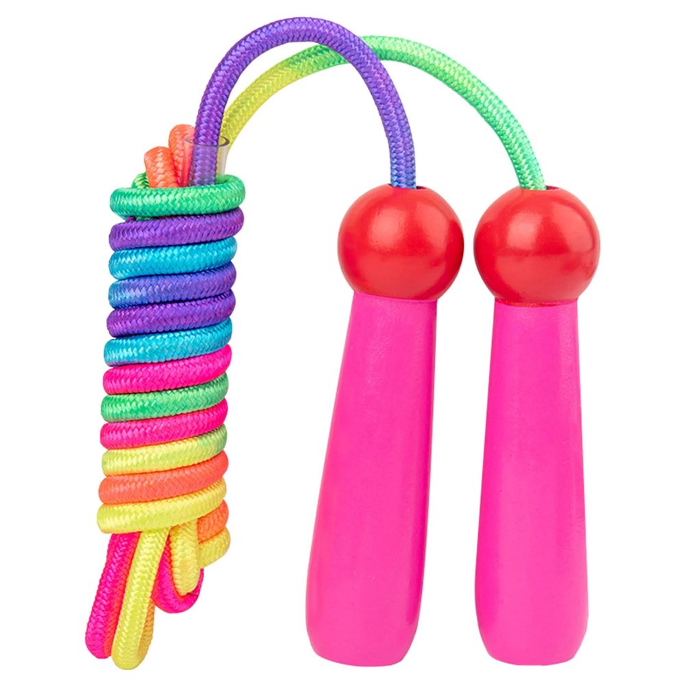 XANHOY Skipping Rope Kid Jump Rope For Children Wood Handle & Woven Cotton Jumping Rope 2.4m/7.87Feet Christmas Birthday
