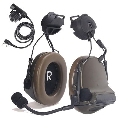 JinBling Z tactical headset with z-tactical ptt,airsoft headset with adapter for Fast, C3 with rotatable adapter and U94-KEN Push-To-Talk