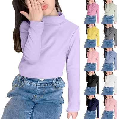 Betadog Toddler Turtleneck Baby Boy Girl Solid Color Long Sleeve Shirt Neck Shirts Turtleneck Blouse (Black, 5-6 Years)