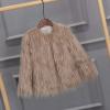 Girls Faux-Fr Jacket Coat Kids Fall Winter Thick Flece Fuzzy Warm Outwear Tops (Khaki, 8-9 Years) view 2