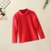 Betadog Toddler Baby Girl Basic Solid Color Turtleneck T Shirt Top Long Sleeve Soft Cotton Clothes for (Red, 4-5 Years) view 2