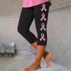 Breast Cancer Patterned Leggings for Women High Waisted Soft Yoga Pants Casual Stretch Non See Through Workout Tights view 2