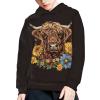 WELLFLYHOM Highland Cow Hoodies Graphic Black Sweatshirt for Boys Girls 14-16 Kids Trendy Long Sleeve Shirt Fall Outfits Novelty Hoodie with Front Pocket Pullover Hooded Sweater Shirts view 3
