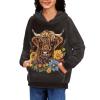 WELLFLYHOM Highland Cow Hoodies Graphic Black Sweatshirt for Boys Girls 14-16 Kids Trendy Long Sleeve Shirt Fall Outfits Novelty Hoodie with Front Pocket Pullover Hooded Sweater Shirts view 4