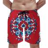 DJUETRUI Mens Swim Trunks Quick Dry Swim Shorts Red and Blue Bathing Suit for Men Drawstring Casual Shorts Swimwear S view 1