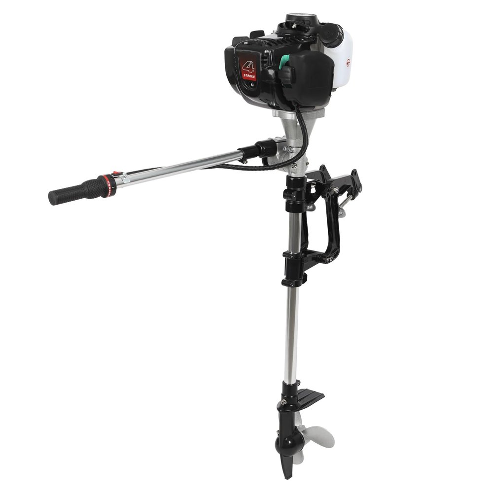 Liffshsy 52cc 5.5 HP Outboard Motor, 4 Stroke Engine Air Cooling Heavy Duty Fishing Boat Engine Gas Boat Motor for Small Boats Under 8.2ft (Height Within 21.7 in)