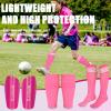 Soccer Shin Guards Toddler and Kids, Shin Pads Set with Shin Sleeves and Long Soccer Socks for Age 2-4 Boys and Girls, Lightweight Soccer Equipment (Rose Red, S) view 3