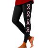 Breast Cancer Patterned Leggings for Women High Waisted Soft Yoga Pants Casual Stretch Non See Through Workout Tights view 1