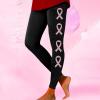 Breast Cancer Patterned Leggings for Women High Waisted Soft Yoga Pants Casual Stretch Non See Through Workout Tights view 2