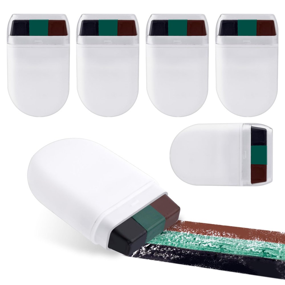 6pcs 3 Color Camo Face Paint, Hunting Face Paint Stick Easy To Clean Camo Paint Hunting Accessories Camouflage Makeup for Hunting Halloween Camping Theme Party(Black, Green, Coffee)