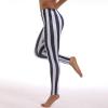 OBEEII Womens Black White Striped Legging Pants High Waist Vertical Striped Tights Halloween Fancy Dress Costume Black+White M view 4