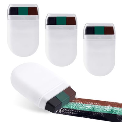 4pcs 3 Color Camo Face Paint, Hunting Face Paint Stick Easy To Clean Camo Paint Hunting Accessories Camouflage Makeup for Hunting Halloween Camping Theme Party(Black, Green, Coffee)